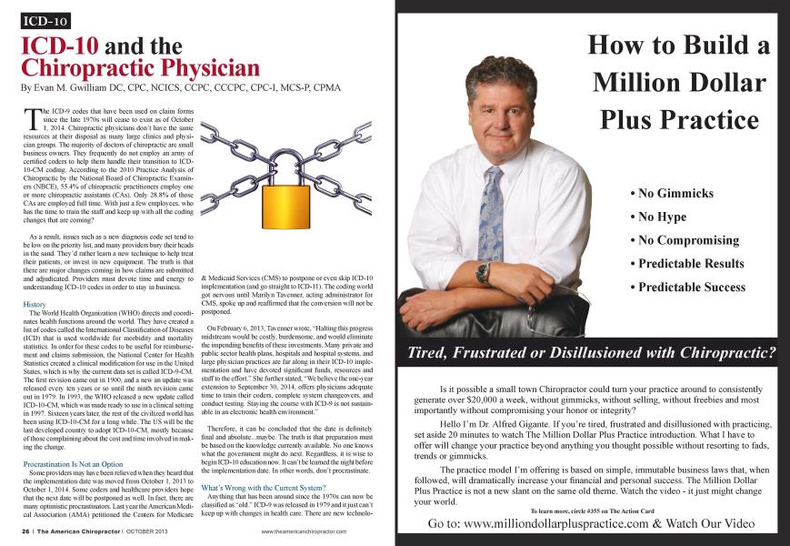 ICD-10 and the Chiropractic Physician