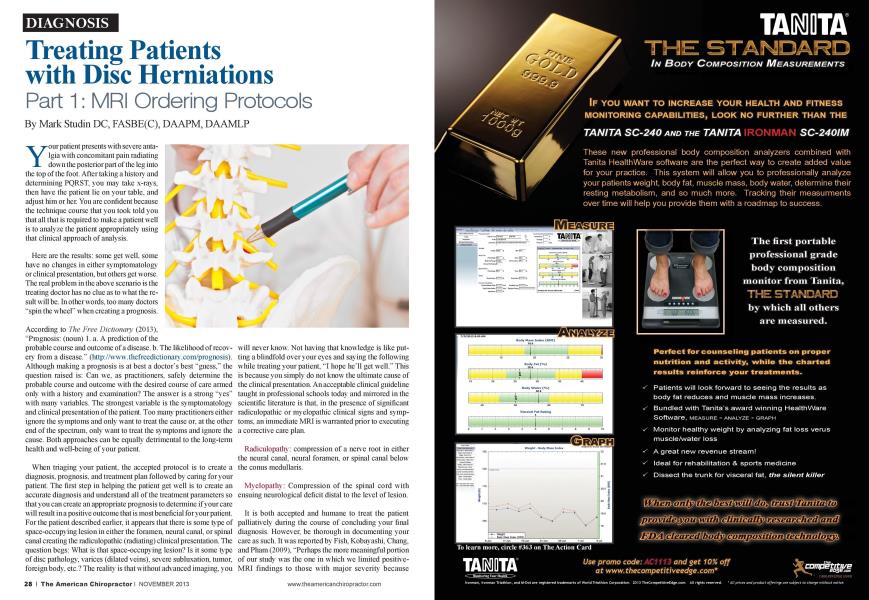 Treating Patients with Disc Herniations Part 1: MRI Ordering Protocols