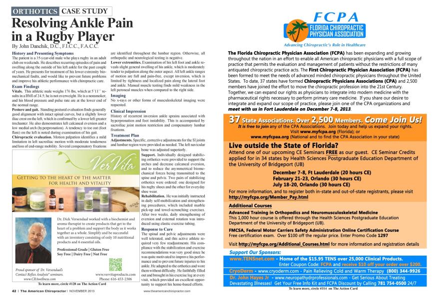 Resolving Ankle Pain in a Rugby Player