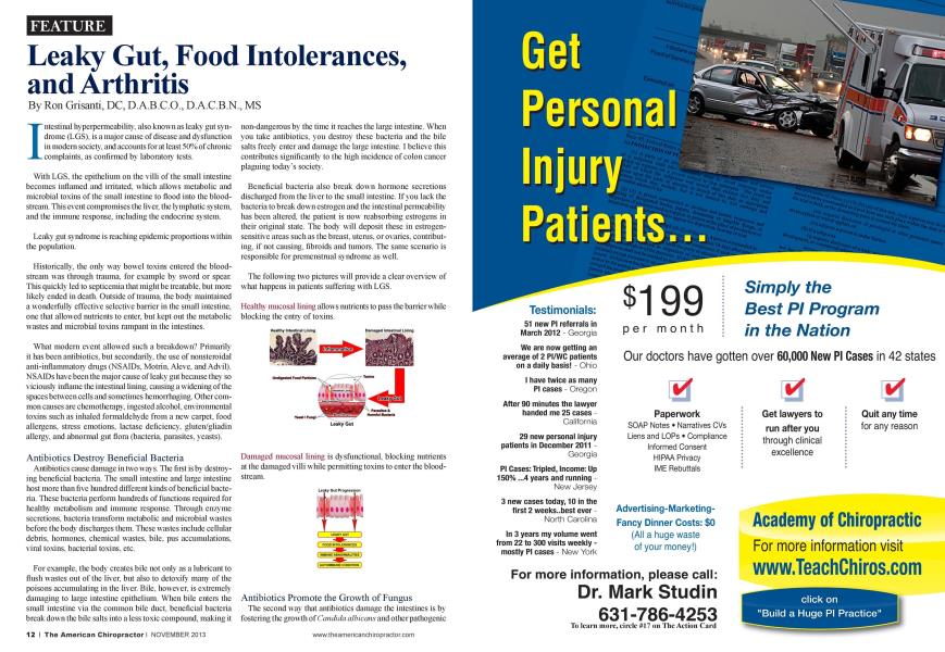 Leaky Gut, Food Intolerances, and Arthritis
