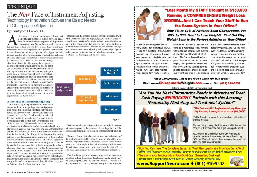 The New Face of Instrument Adjusting Technology Innovation Solves the Basic Needs of Chiropractic Adjusting