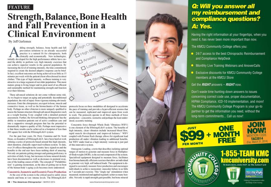 Strength, Balance, Bone Health and Fall Prevention in a Clinical Environment