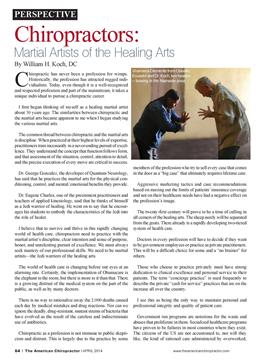 Chiropractors: Martial Artists of the Healing Arts, Page: 64 - April 2014 | The American Chiropractor