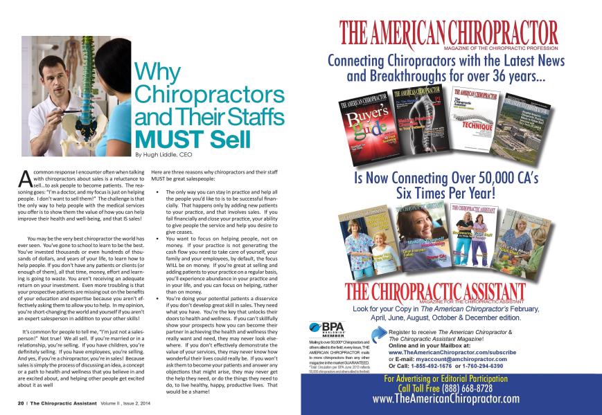 Why Chiropractors and Their Staffs MUST Sell