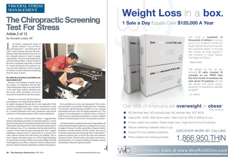 The Chiropractic Screening Test For Stress