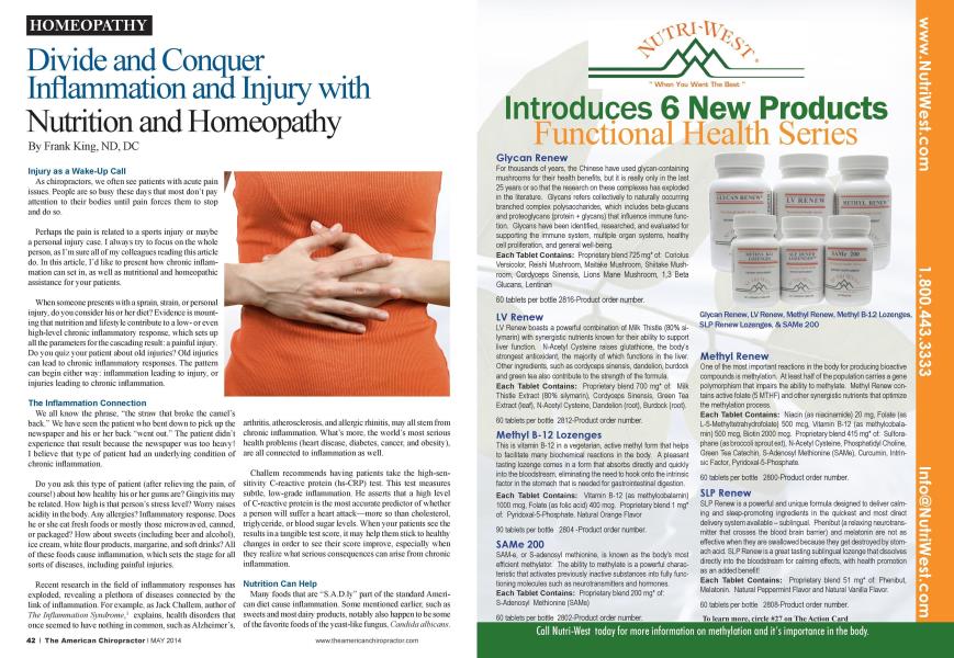 Divide and Conquer Inflammation and Injury with Nutrition and Homeopathy