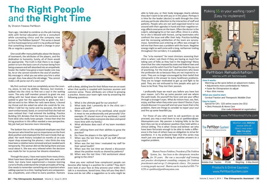 The Right People and the Right Time