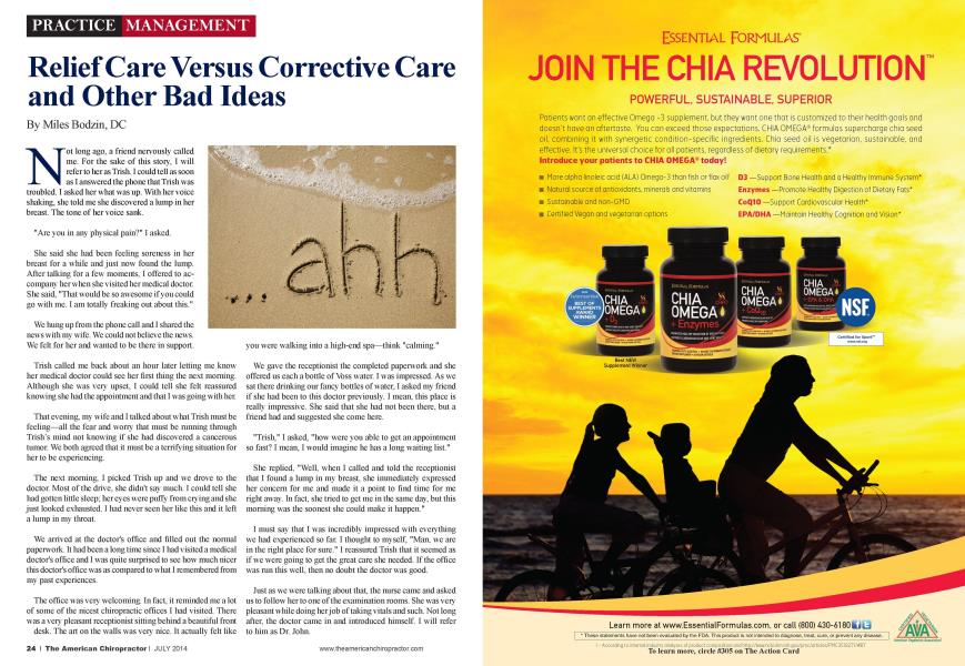 Relief Care Versus Corrective Care and Other Bad Ideas