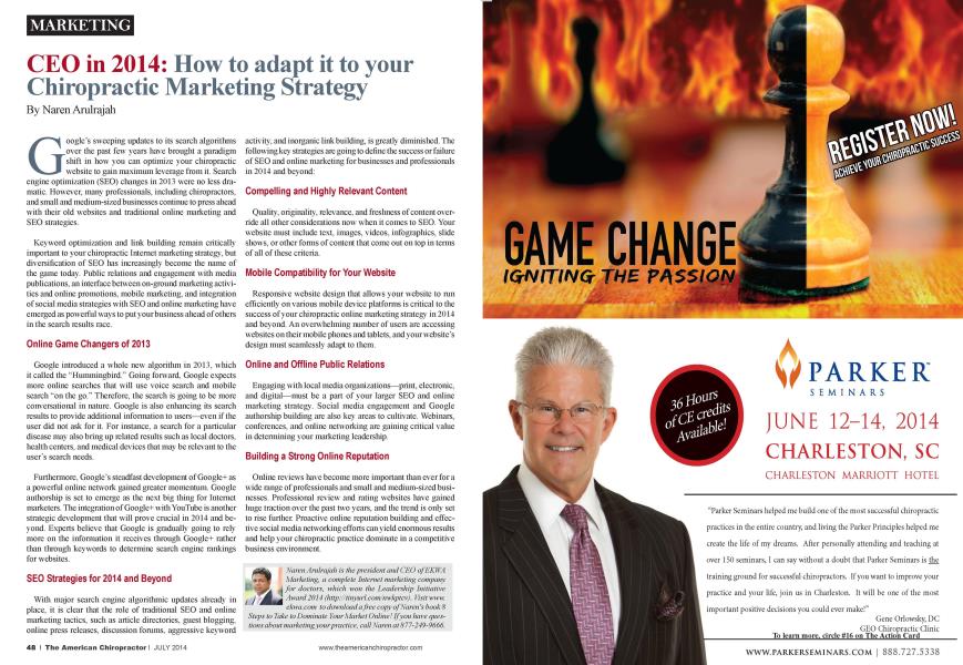 CEO in 2014: How to adapt it to your Chiropractic Marketing Strategy