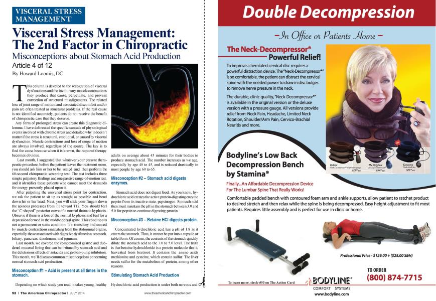 Visceral Stress Management: The 2nd Factor in Chiropractic