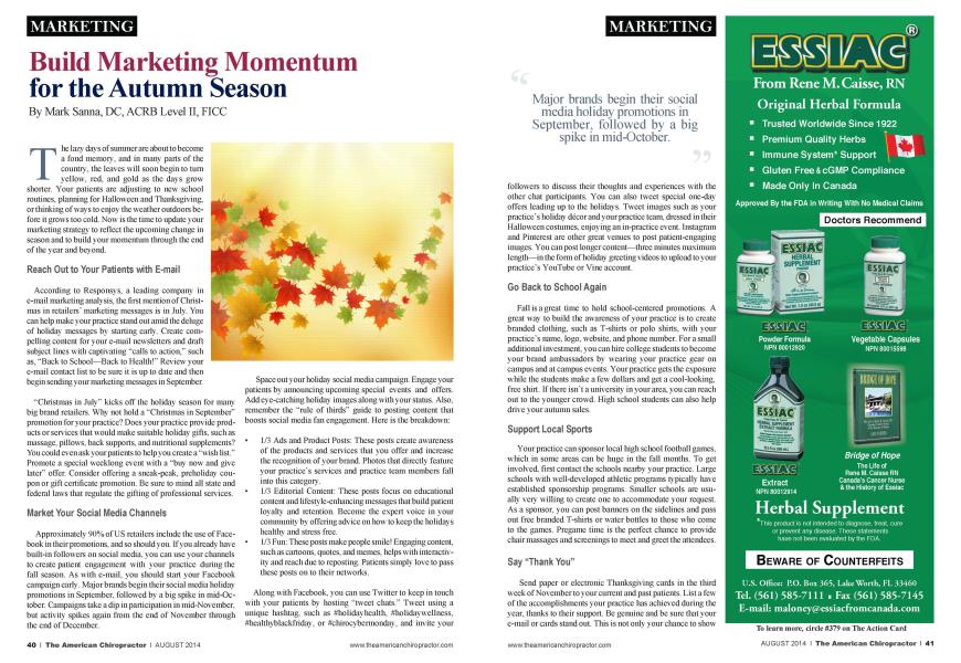 Build Marketing Momentum for the Autumn Season