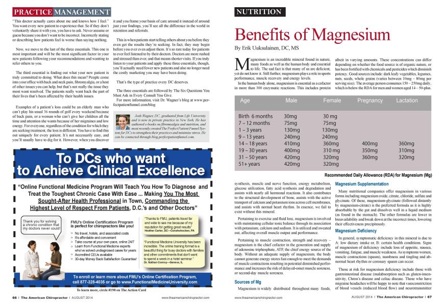 Benefits of Magnesium