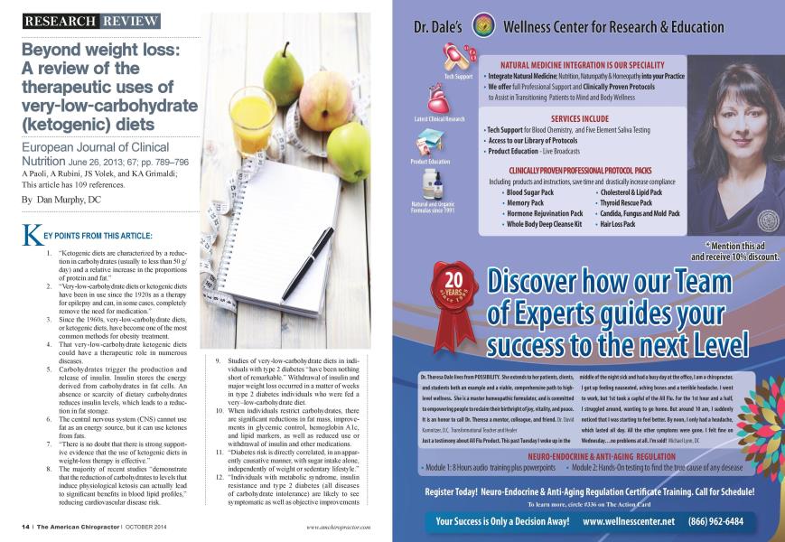 Beyond weight loss: A review of the therapeutic uses of very-low-carbohydrate (ketogenic) diets