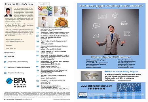 Table of Contents, Page: 8 - November 2014 | The American Chiropractor