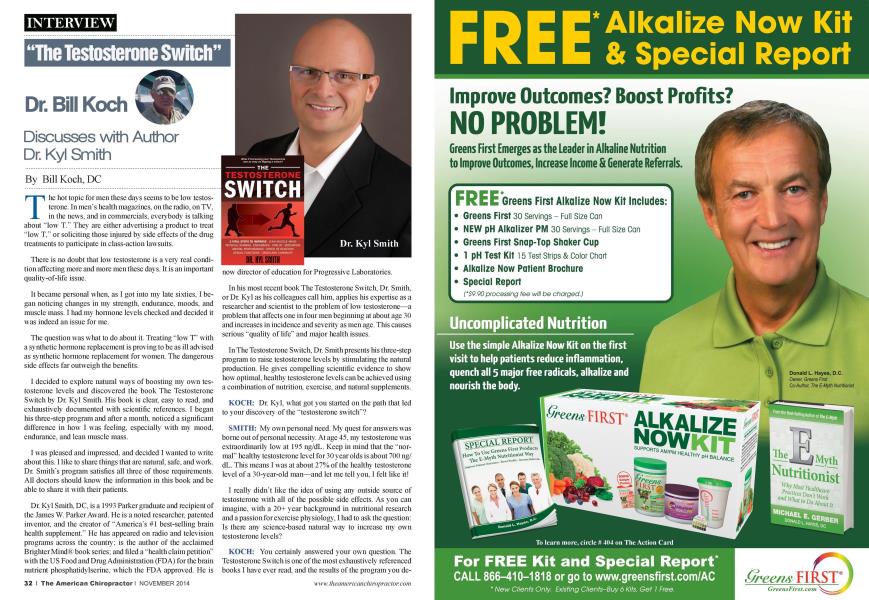 "The Testosterone Switch" Dr. Bill Koch Discuss with Author Dr. Kyl Smith