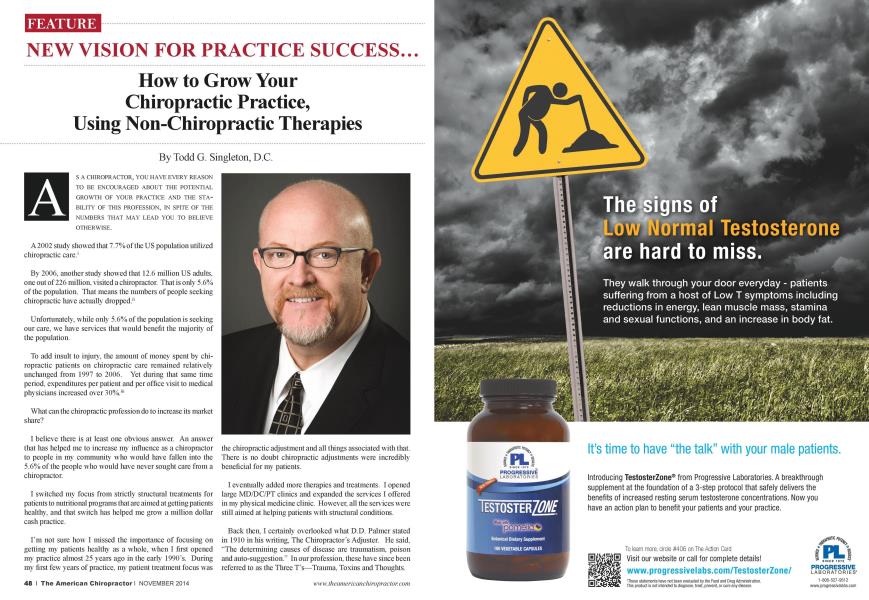 NEW VISION FOR PRACTICE SUCCESS... How to Grow Your Chiropractic Practice, Using Non-Chiropractic Therapies