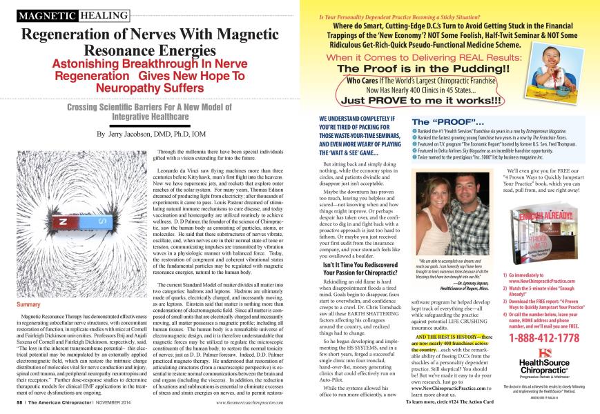 Regeneration of Nerves With Magnetic Resonance Energies