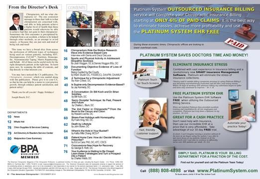 Table of Contents, Page: 8 - December 2014 | The American Chiropractor