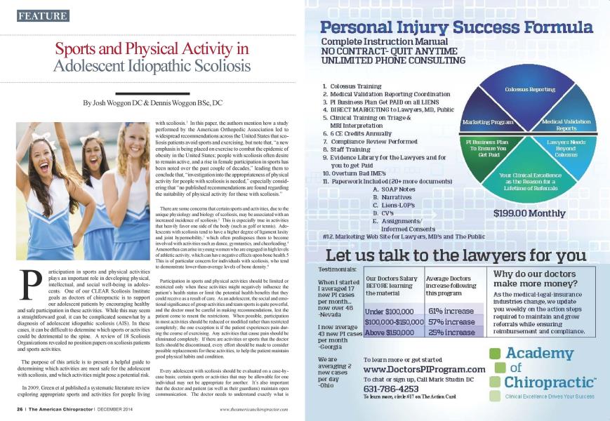 Sports and Physical Activity in Adolescent Idiopathic Scoliosis