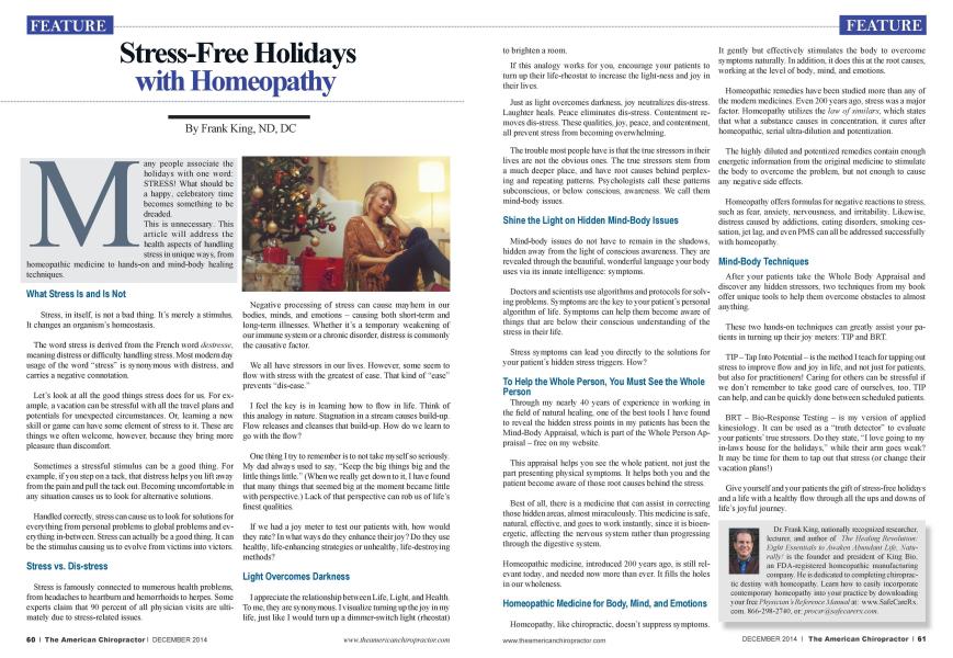 Stress-Free Holidays with Homeopathy