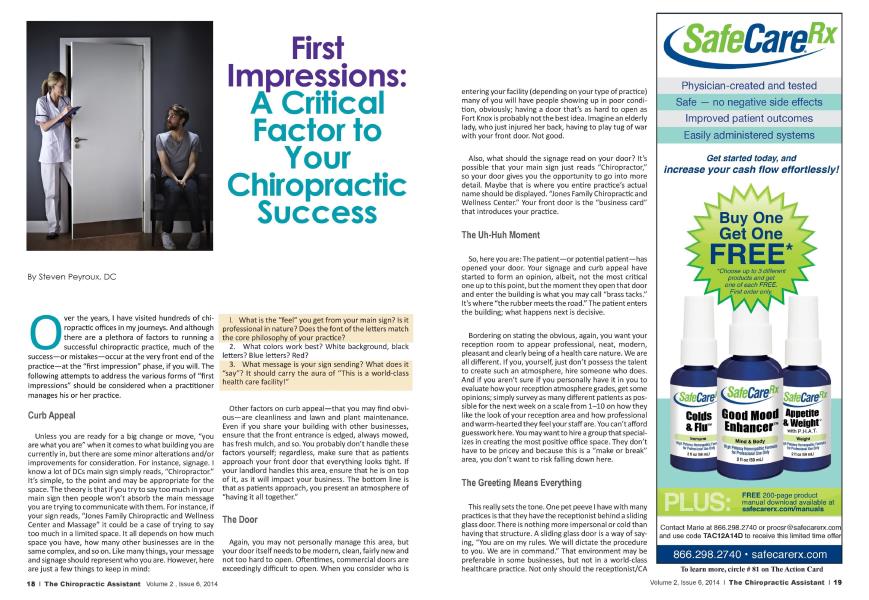 First Impressions: A Critical Factor to Your Chiropractic Success