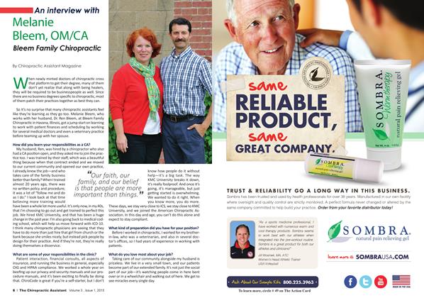 An interview with Melanie Bleem, OM/CA Bleem Family Chiropractic
