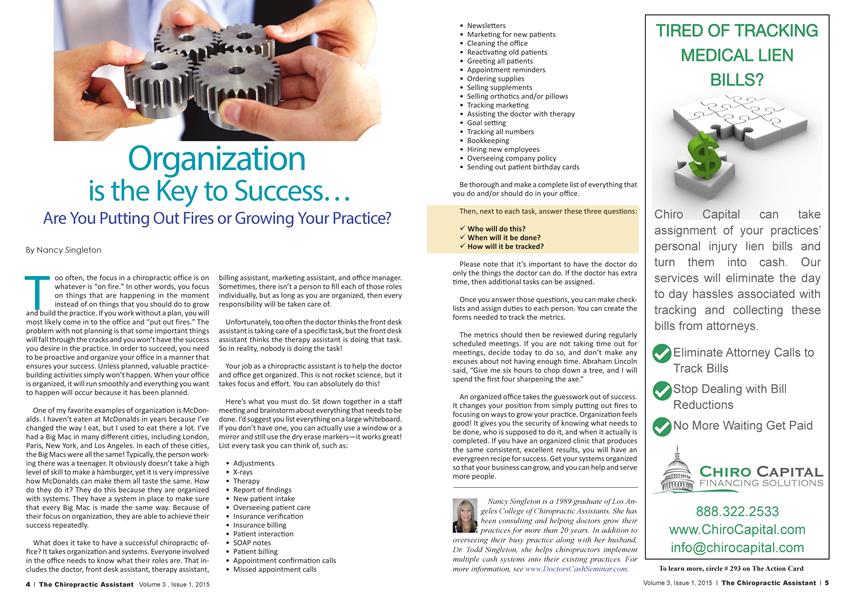 Organization is the Key to Success...