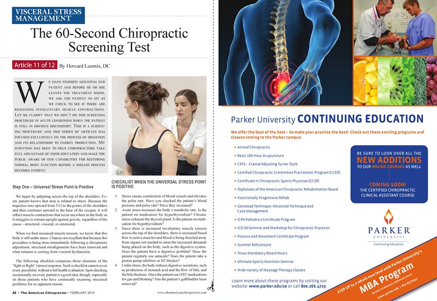 The 60-Second Chiropractic Screening Test