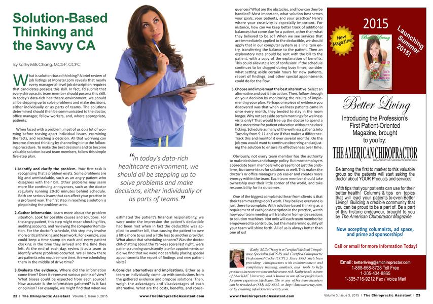 Solution-Based Thinking and the Savvy CA