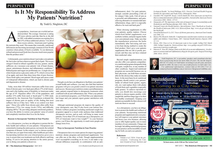 Is It My Responsibility To Address My Patients’ Nutrition?