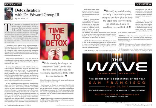 Detoxification with Dr. Edward Group III, Page: 44 - JUNE 2015 | The American Chiropractor