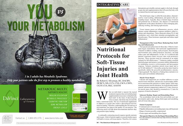 Nutritional Protocols for Soft-Tissue Injuries and Joint Health