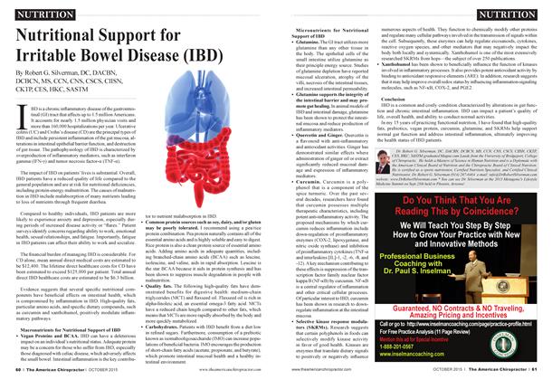 Nutritional Support for Irritable Bowel Disease (IBD)