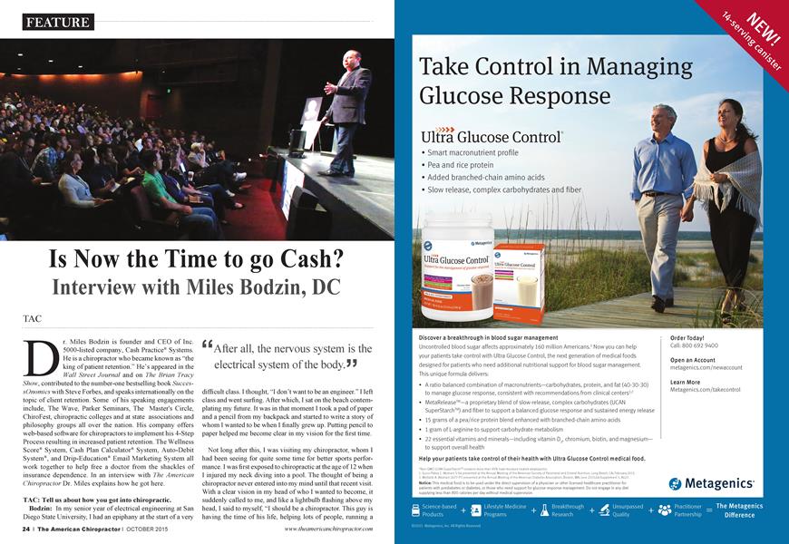 Is Now the Time to go Cash? | The American Chiropractor | OCTOBER 2015