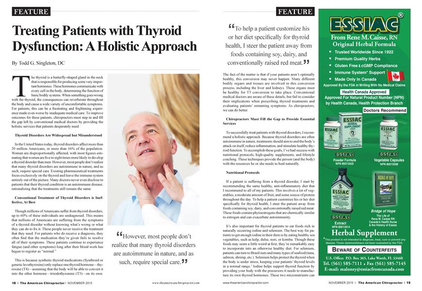Treating Patients with Thyroid Dysfunction: A Holistic Approach