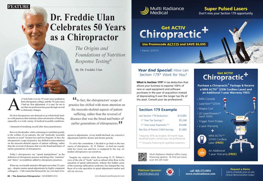 Dr. Freddie Ulan Celebrates 50 Years as a Chiropractor