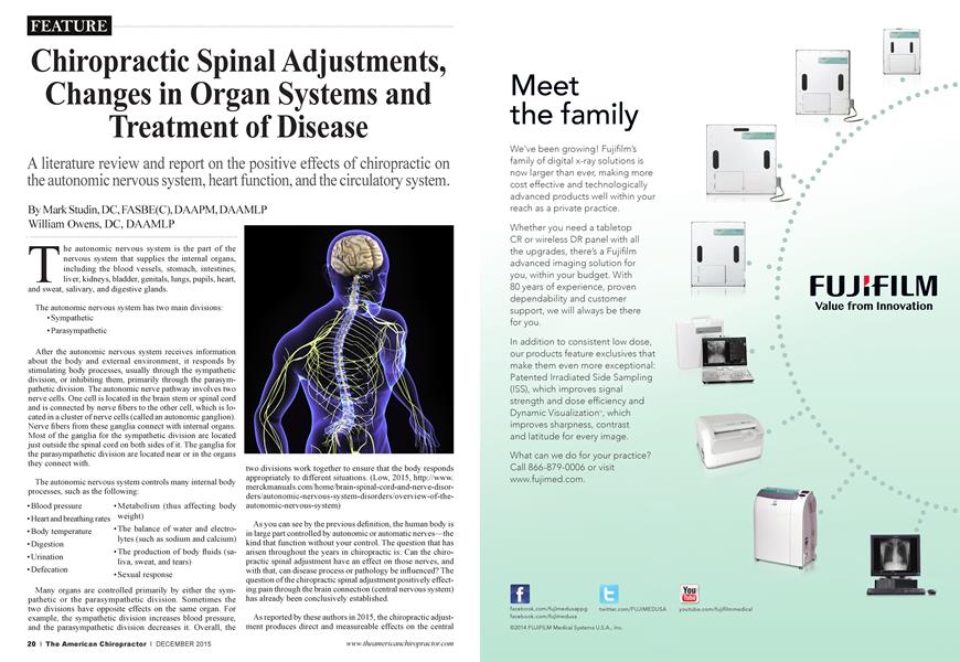 Chiropractic Spinal Adjustments, Changes in Organ Systems and Treatment of Disease