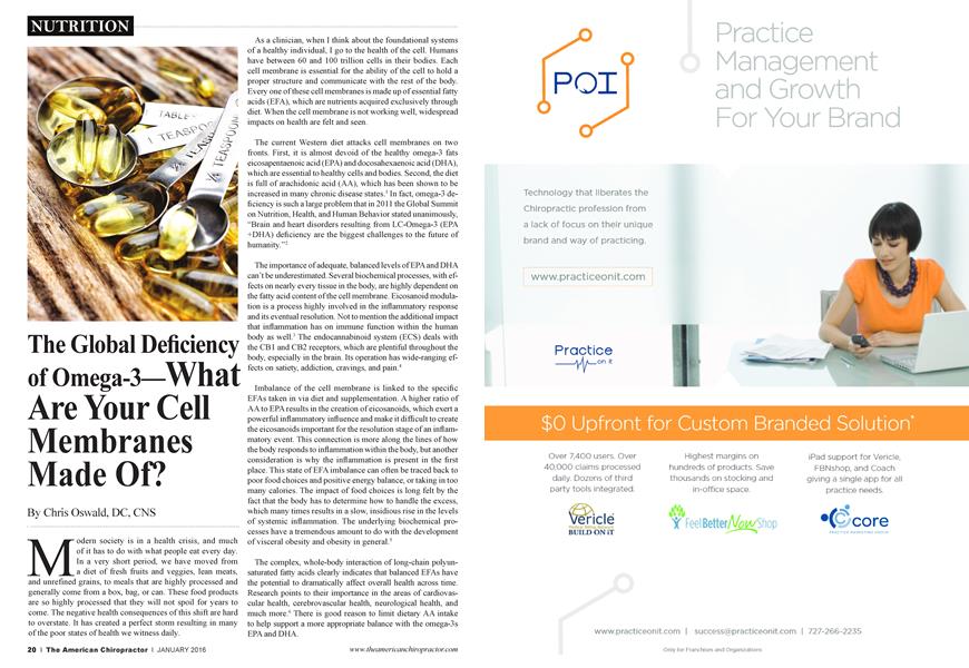 The Global Deficiency of Omega-3—What Are Your Cell Membranes Made Of?