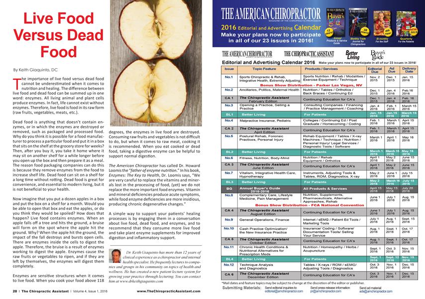 Live Food Versus Dead Food