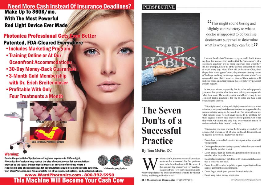 The Seven Don'ts of a Successful Practice