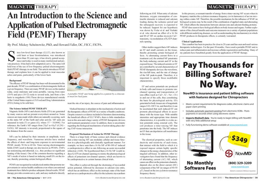 An Introduction to the Science and Application of Pulsed Electromagnetic Field (PEMF) Therapy