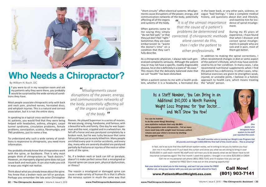 Who Needs a Chiropractor?