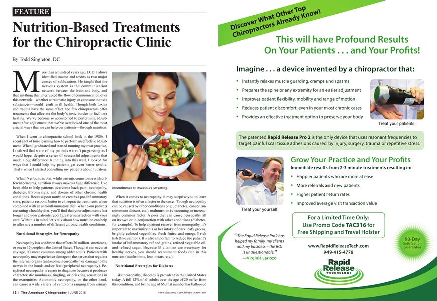 Nutrition-Based Treatments for the Chiropractic Clinic