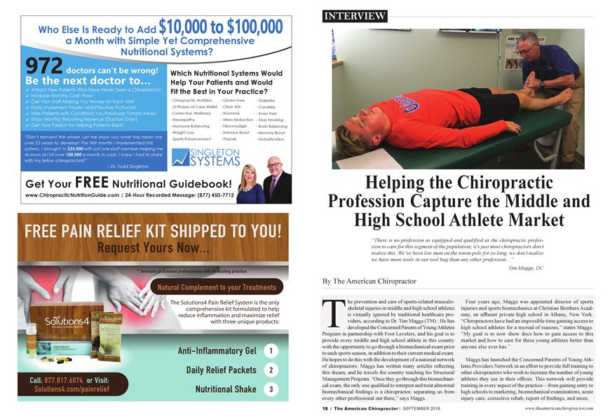 Helping the Chiropractic Profession Capture the Middle and High School Athlete Market
