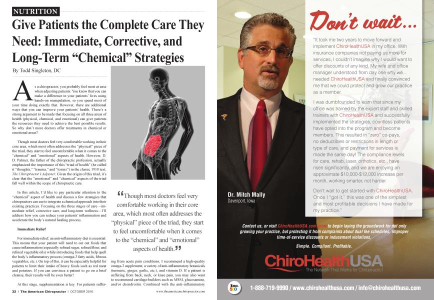 Give Patients the Complete Care They Need: Immediate, Corrective, and Long-Term “Chemical” Strategies