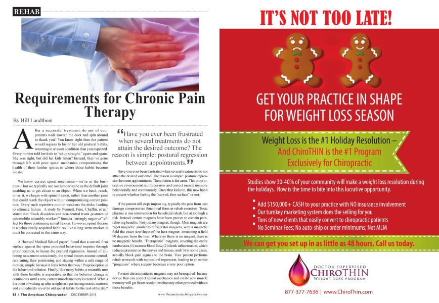Requirements for Chronic Pain Therapy