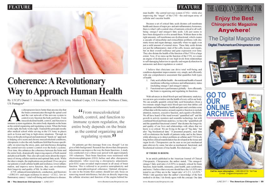 Coherence: A Revolutionary Way to Approach Human Health