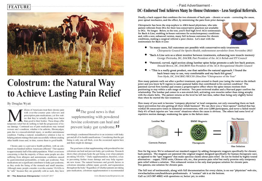 Colostrum: the Natural Way to Achieve Lasting Pain Relief