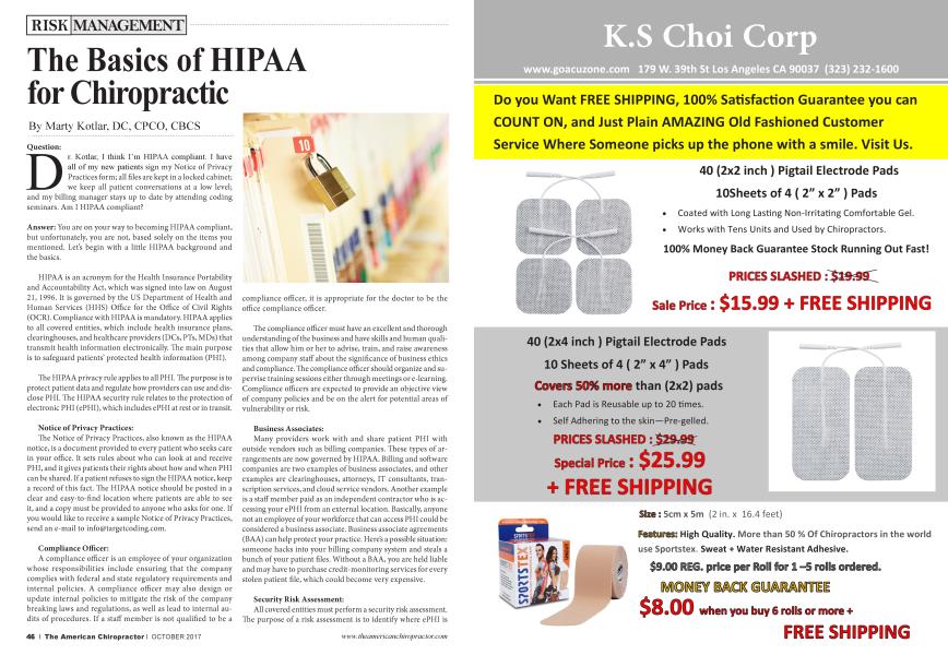 The Basics of HIPAA for Chiropractic