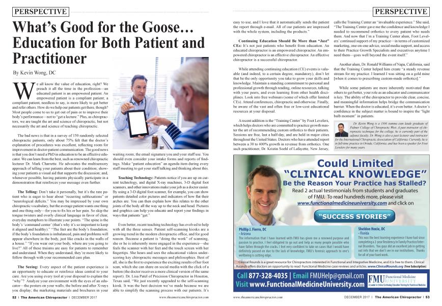 What’s Good for the Goose... Education for Both Patient and Practitioner?